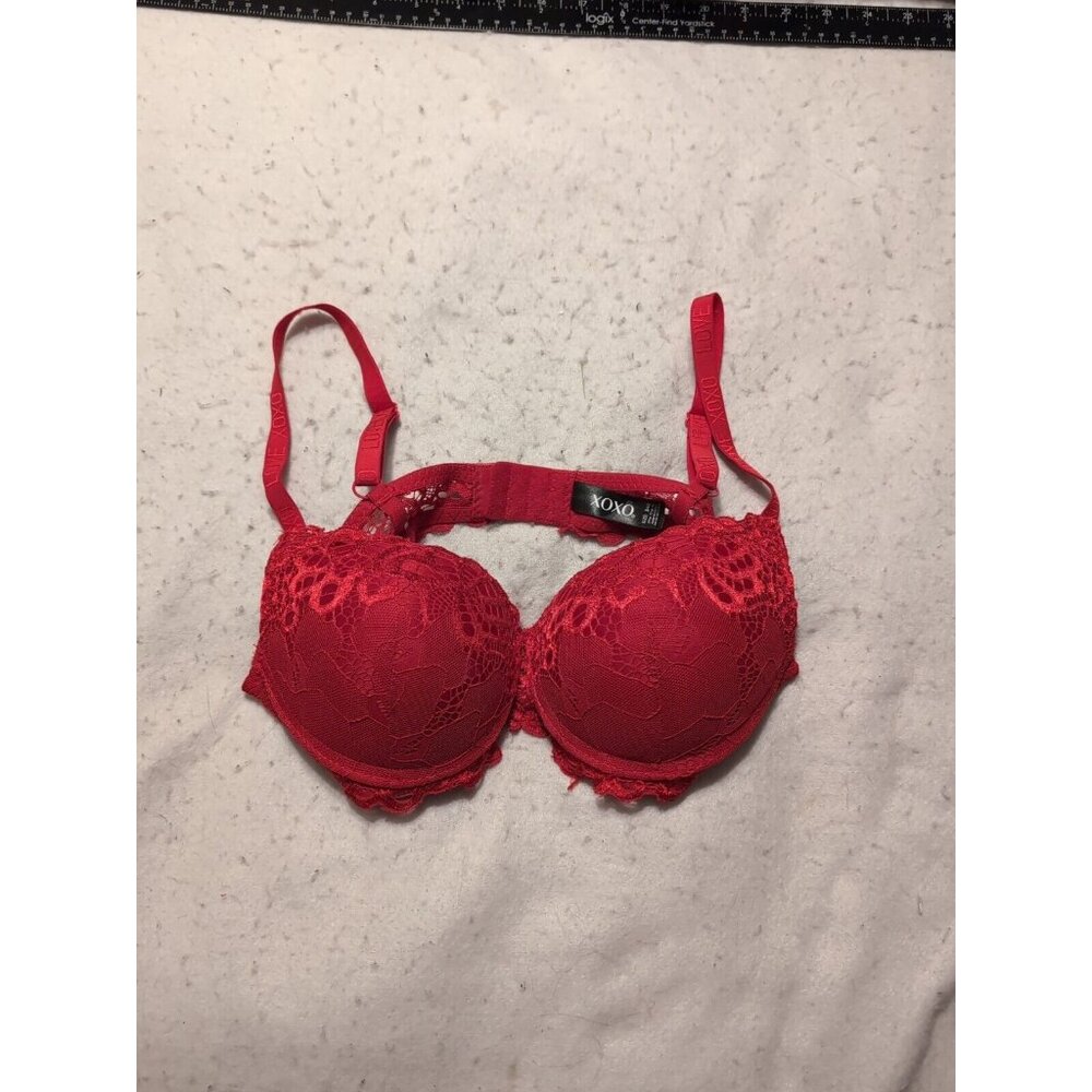 XOXO Bold Red Lace T Shirt Bra Underwire Size 34B